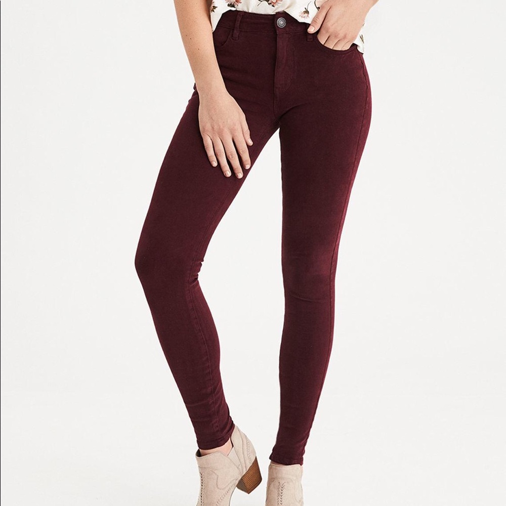 American eagle hi rise maroon jegging